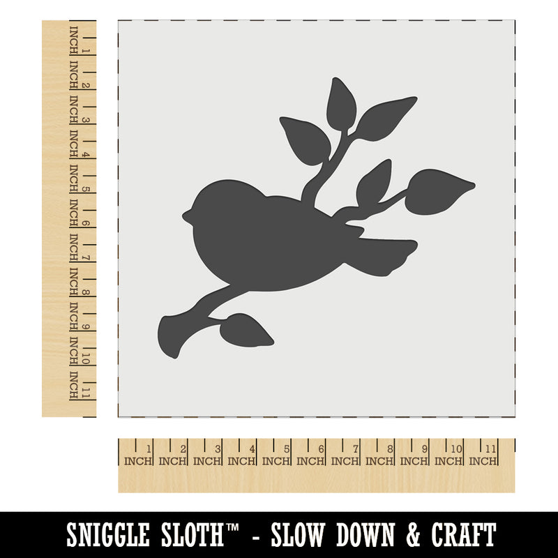 Bird Sitting on a Tree Branch Wall Cookie DIY Craft Reusable Stencil