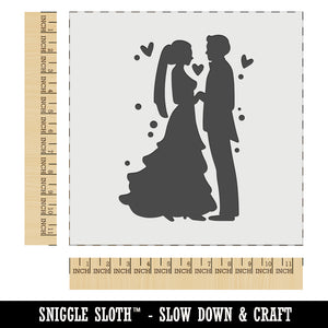 Bride and Groom Wedding Silhouette Wall Cookie DIY Craft Reusable Stencil