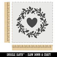 Foliage Wreath with Heart Center Wall Cookie DIY Craft Reusable Stencil