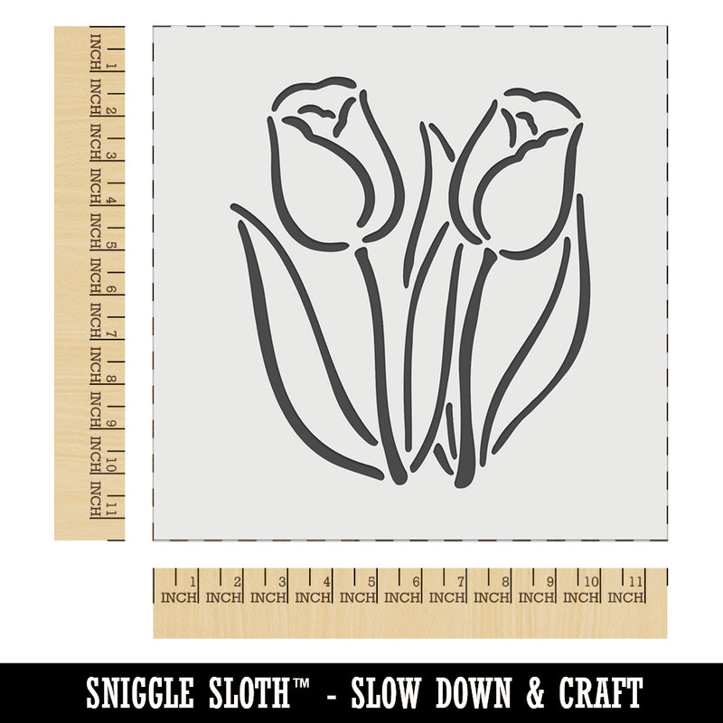 Spring Summer Tulips Wall Cookie DIY Craft Reusable Stencil