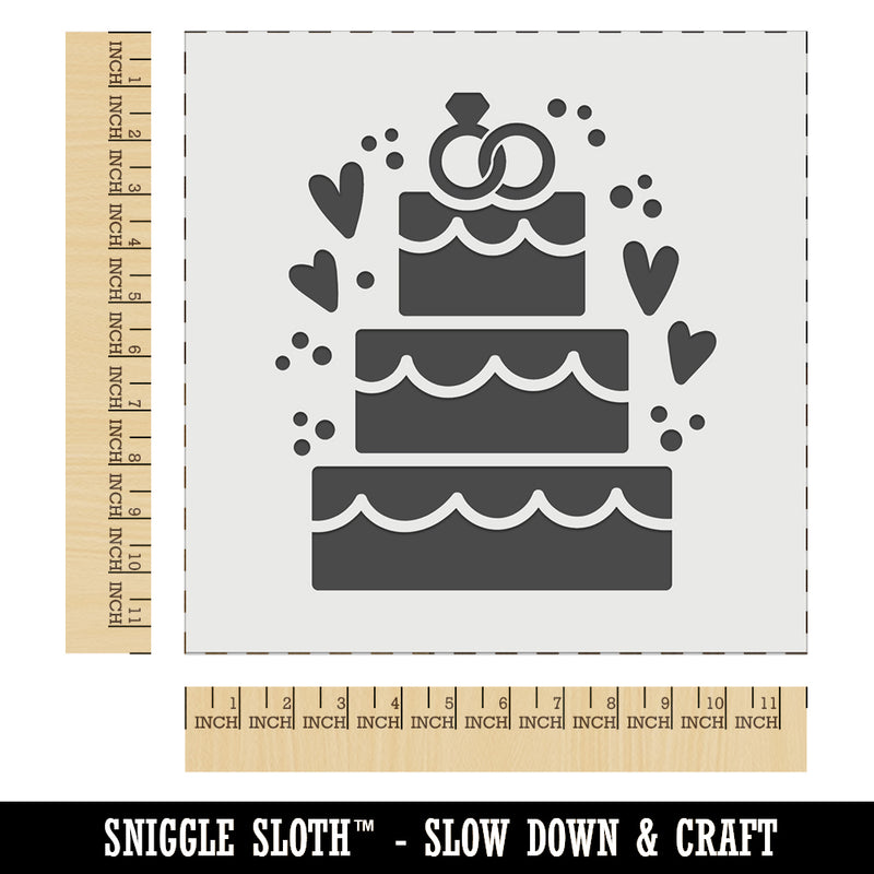 Wedding Cake Marriage Rings Hearts Wall Cookie DIY Craft Reusable Stencil