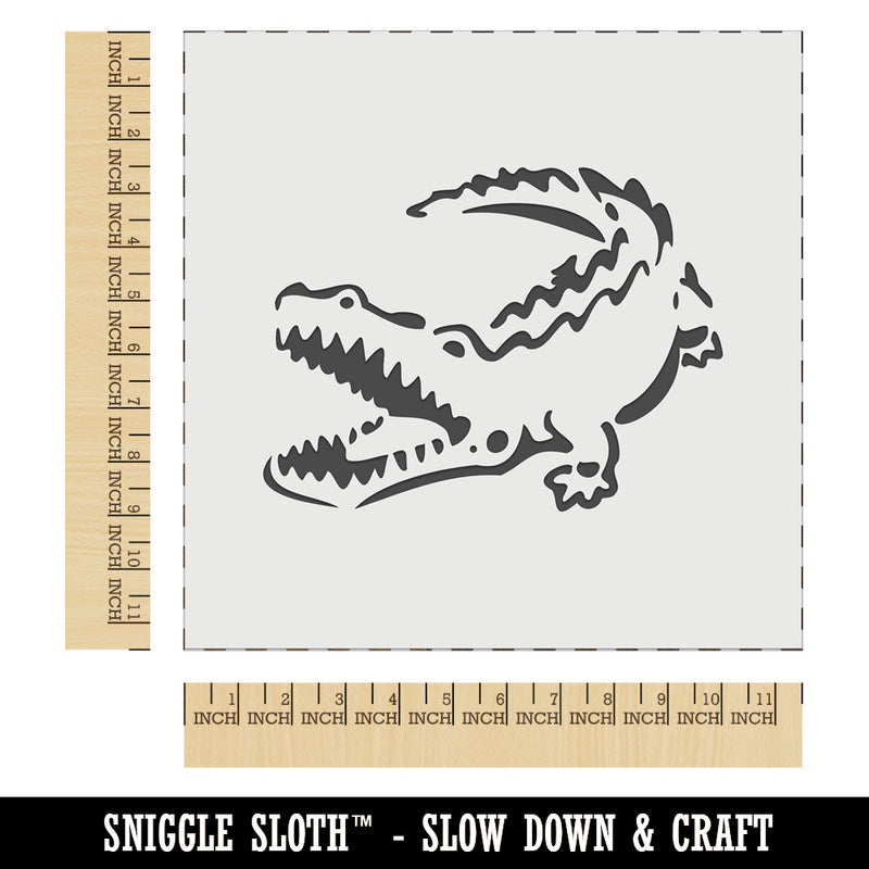 Alligator Crocodile Basking With Jaws Open Wall Cookie DIY Craft Reusable Stencil