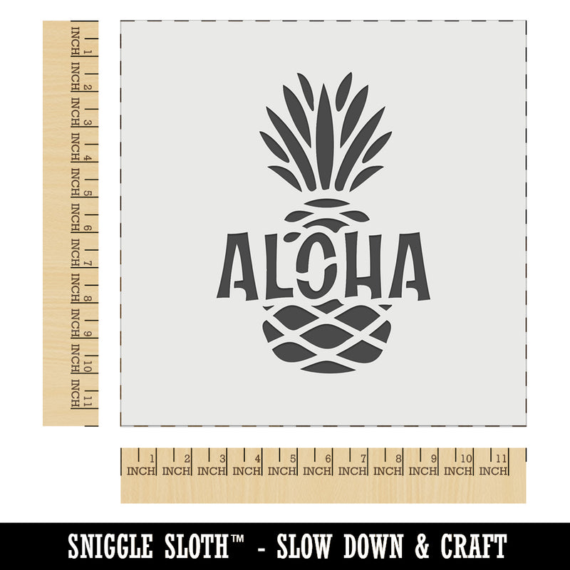 Aloha Pineapple Tropical Fruit Hawaii Wall Cookie DIY Craft Reusable Stencil