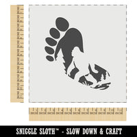 Bigfoot Sasquatch Silhouette in Footprint Wall Cookie DIY Craft Reusable Stencil