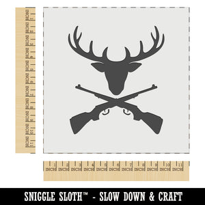 Crossed Hunting Rifles with Deer Head Antlers Wall Cookie DIY Craft Reusable Stencil