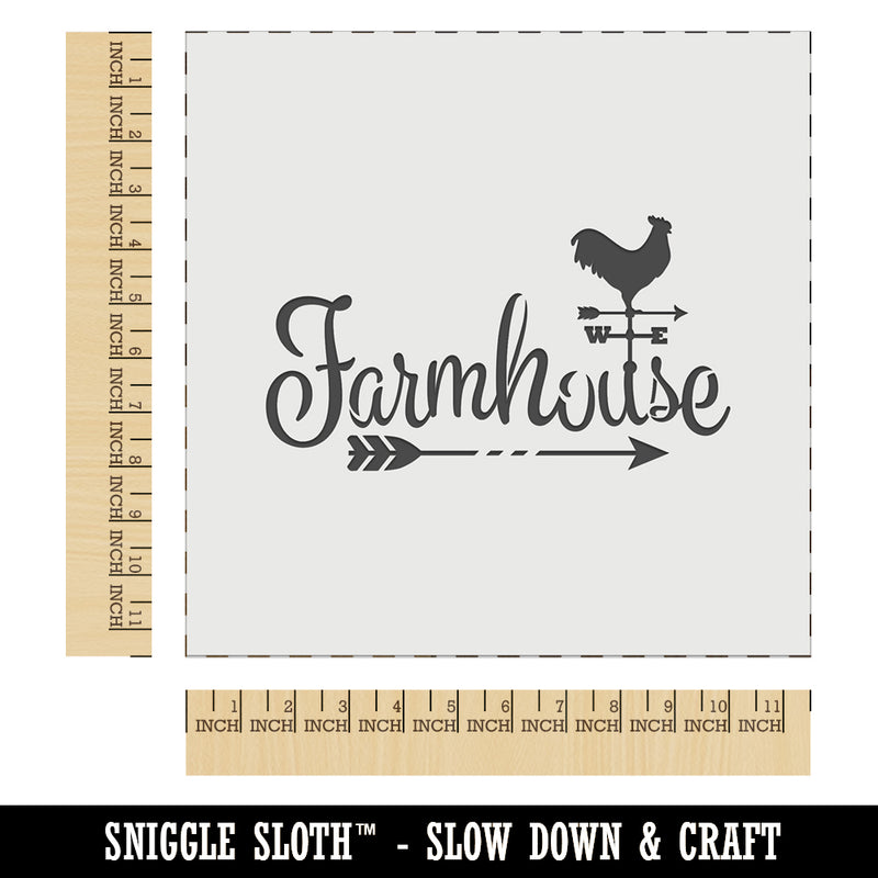 Farmhouse Script Font Arrow Rooster Weathervane Wall Cookie DIY Craft Reusable Stencil