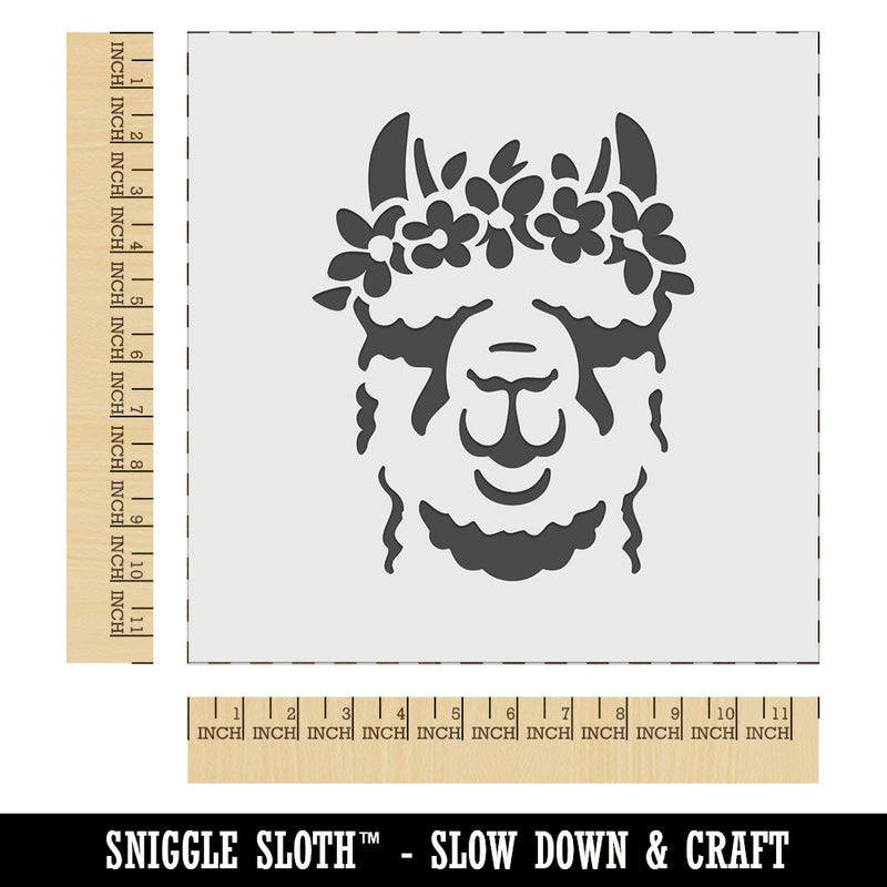 Flower Crown Llama Head Wall Cookie DIY Craft Reusable Stencil