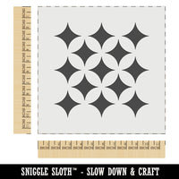 Flowers Circles and Stars Geometric Pattern Wall Cookie DIY Craft Reusable Stencil