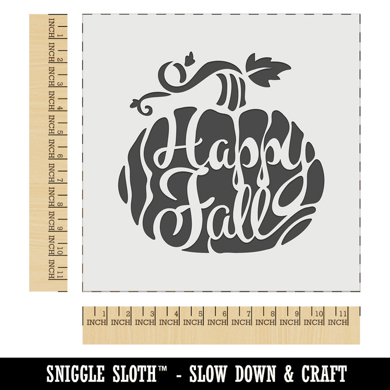 Happy Fall Autumn Harvest Pumpkin with Vine Wall Cookie DIY Craft Reusable Stencil