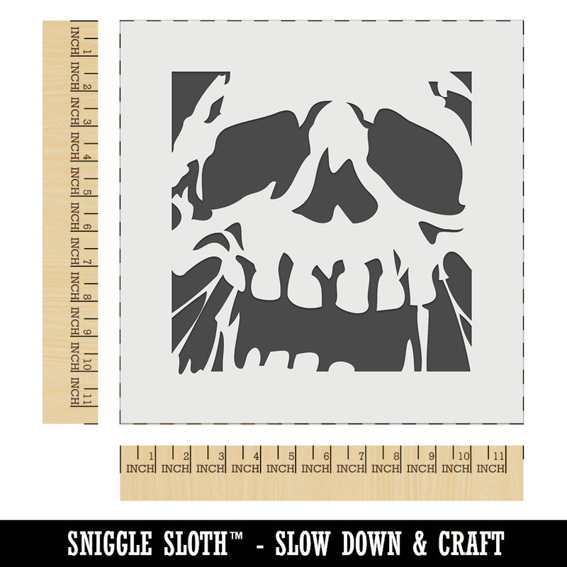 Negative Skull Spooky Bone Face Halloween Wall Cookie DIY Craft Reusable Stencil