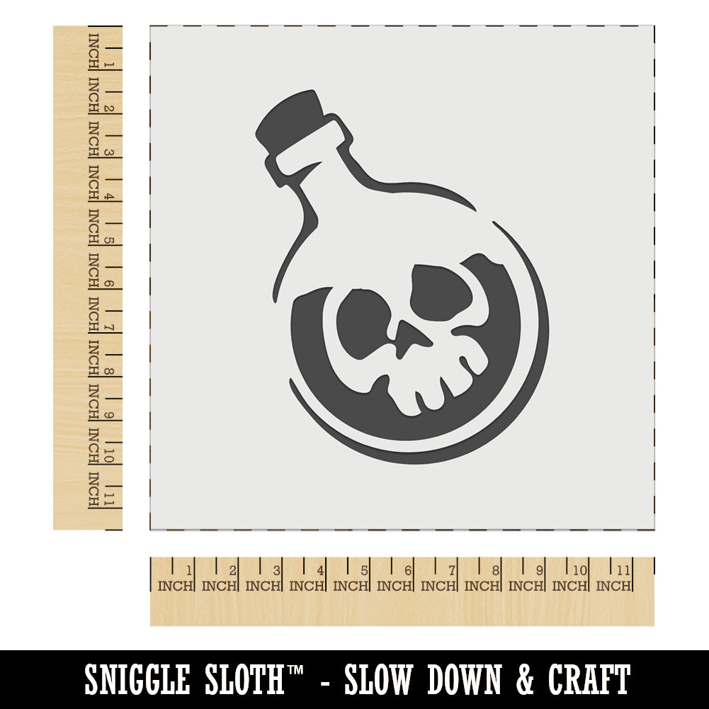 Skull Poison Potion Bottle Wall Cookie DIY Craft Reusable Stencil