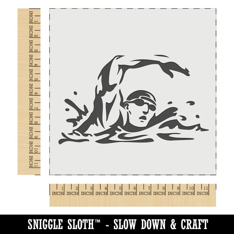 Swimmer Swimming Freestyle Taking Breath Wall Cookie DIY Craft Reusable Stencil