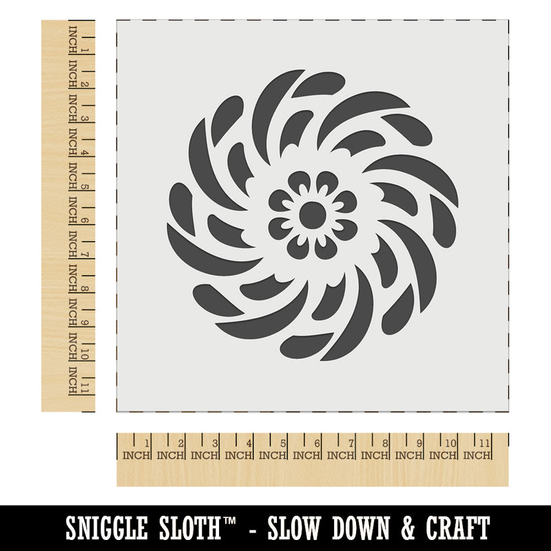 Swirling Geometrical Flower Wall Cookie DIY Craft Reusable Stencil