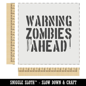 Warning Zombies Ahead Halloween Monster Wall Cookie DIY Craft Reusable Stencil