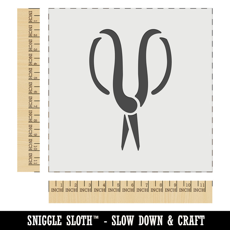 Floral Cutting Scissors Wall Cookie DIY Craft Reusable Stencil