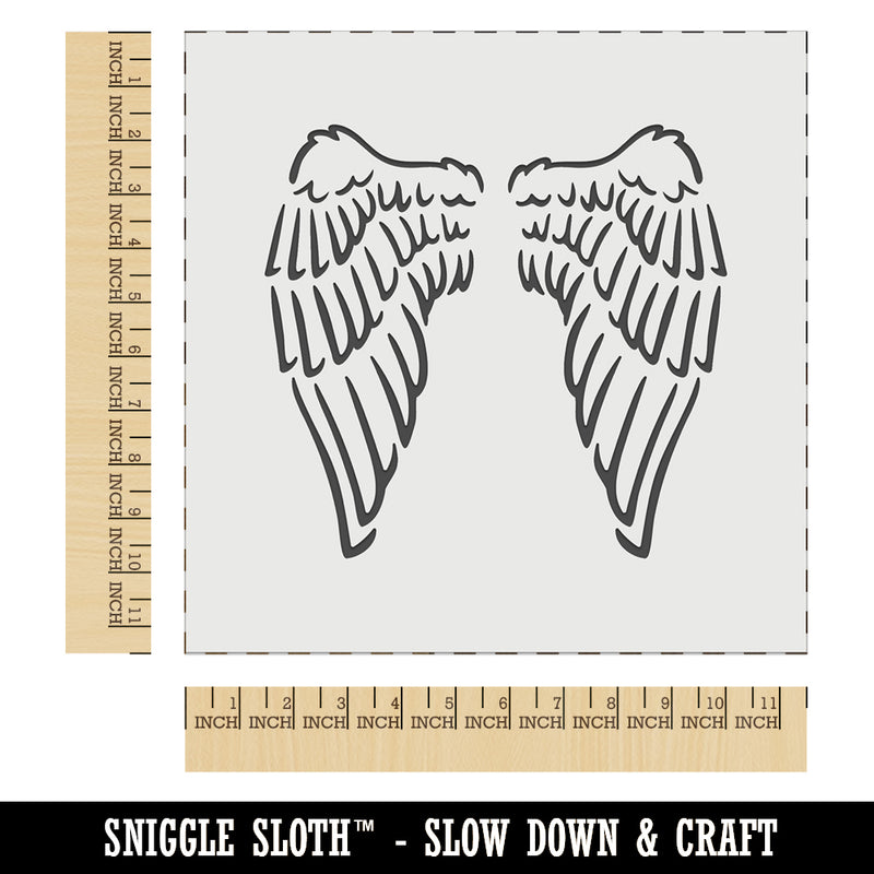 Folded Angel Wings Feathers Wall Cookie DIY Craft Reusable Stencil