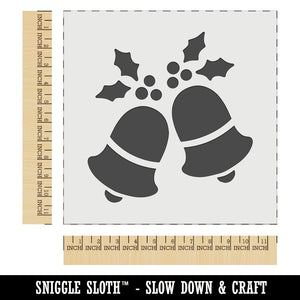 Christmas Bells with Holly Wall Cookie DIY Craft Reusable Stencil