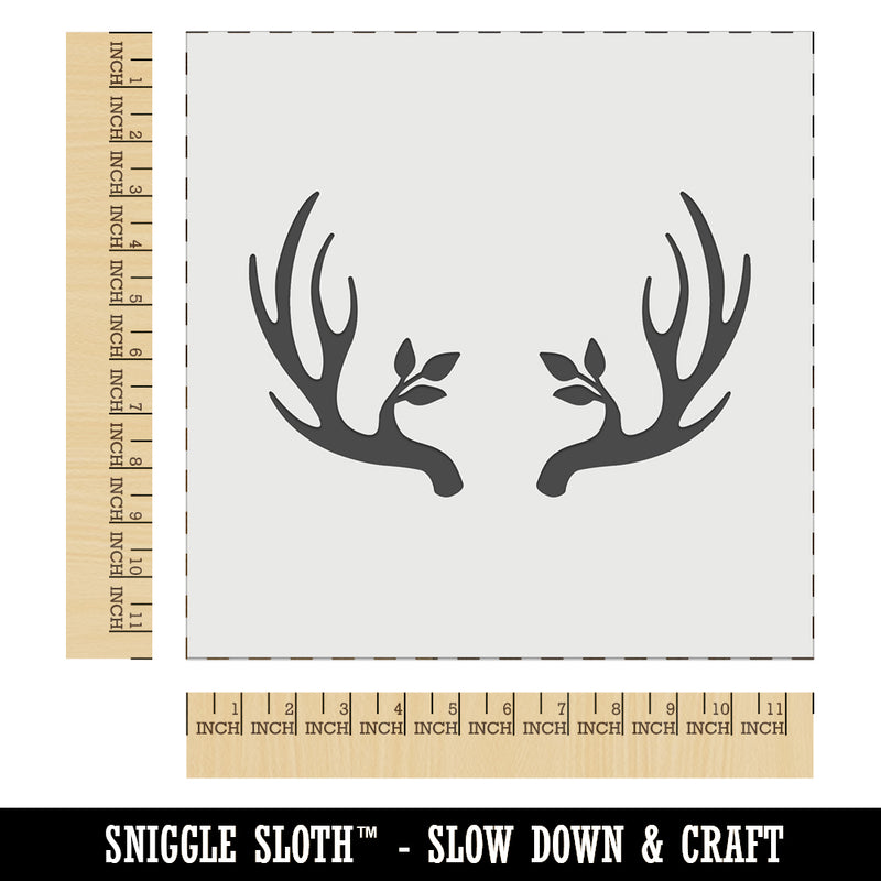 Deer Antlers Plant Detail Wall Cookie DIY Craft Reusable Stencil