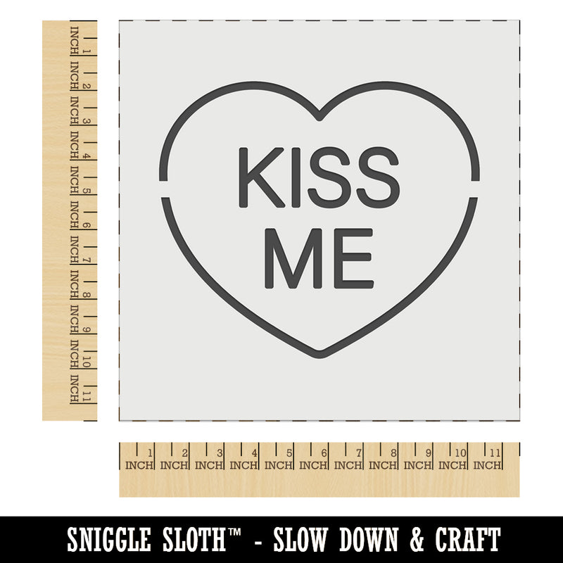 Kiss Me Conversation Heart Love Valentine's Day Wall Cookie DIY Craft Reusable Stencil