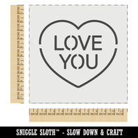 Love You Conversation Heart Love Valentine's Day Wall Cookie DIY Craft Reusable Stencil