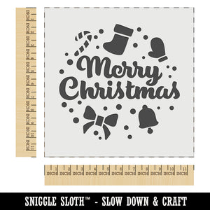 Merry Christmas Holiday Elements Wall Cookie DIY Craft Reusable Stencil