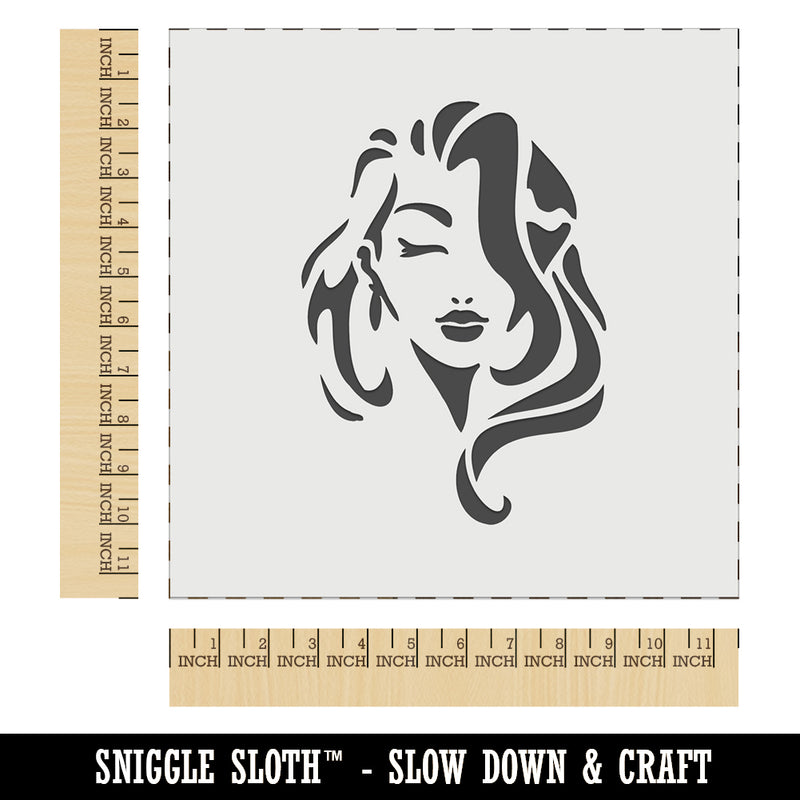 Beautiful Woman with Flowing Hair Wall Cookie DIY Craft Reusable Stencil