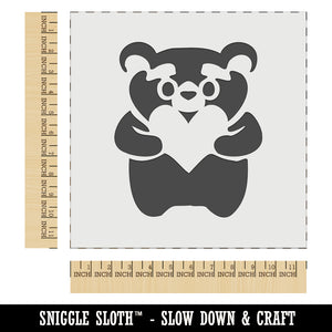 Cautious Bear with Heart in Hands Wall Cookie DIY Craft Reusable Stencil