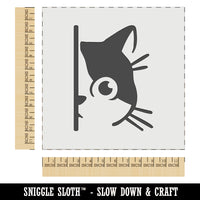 Curious Kitty Cat Hiding Peeking Around Corner Wall Cookie DIY Craft Reusable Stencil