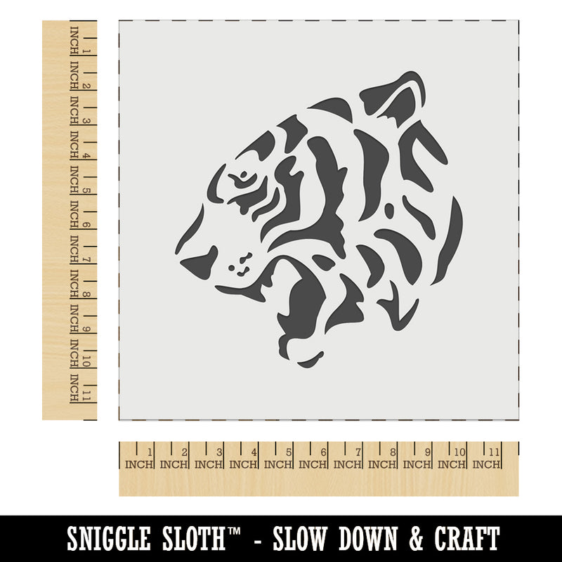 Ferocious Bengal Tiger Head Side View Wall Cookie DIY Craft Reusable Stencil