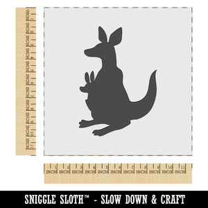 Kangaroo Mother with Baby Joey Silhouette Wall Cookie DIY Craft Reusable Stencil