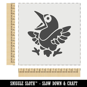 Shocked and Surprised Little Bird Crow Raven Wall Cookie DIY Craft Reusable Stencil
