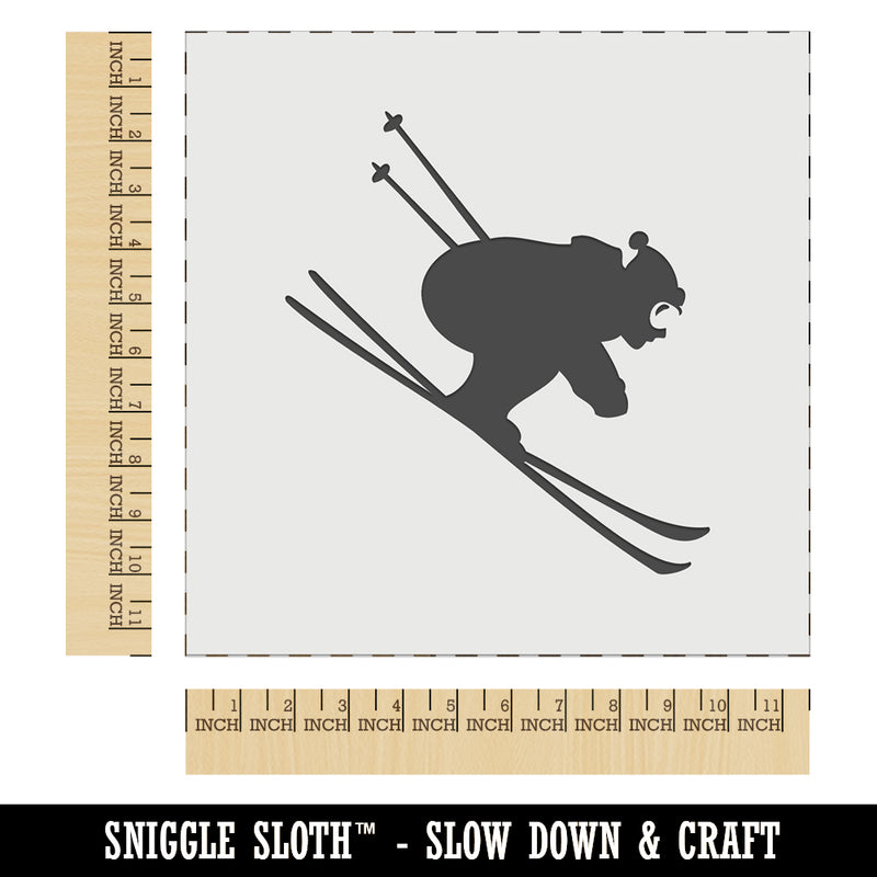 Skiing Ski Tuck Bully Bullet Stance Downhill Wall Cookie DIY Craft Reusable Stencil