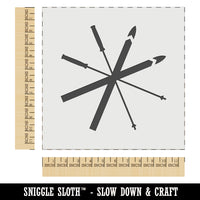 Skis and Poles Skiing Equipment and Gear Wall Cookie DIY Craft Reusable Stencil