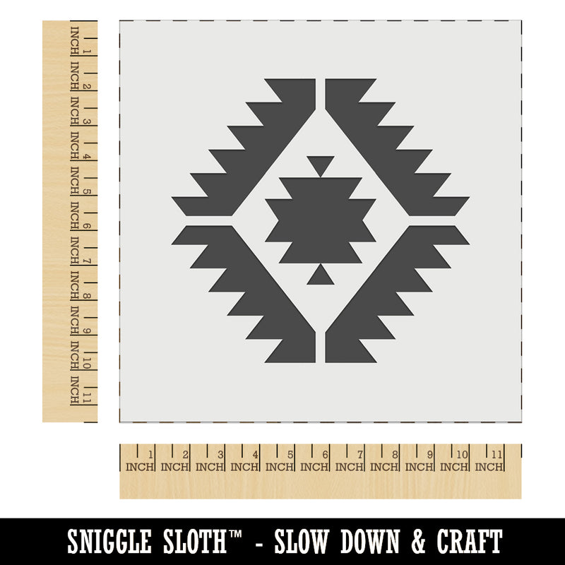 Southwestern Diamond Triangle Pattern Wall Cookie DIY Craft Reusable Stencil