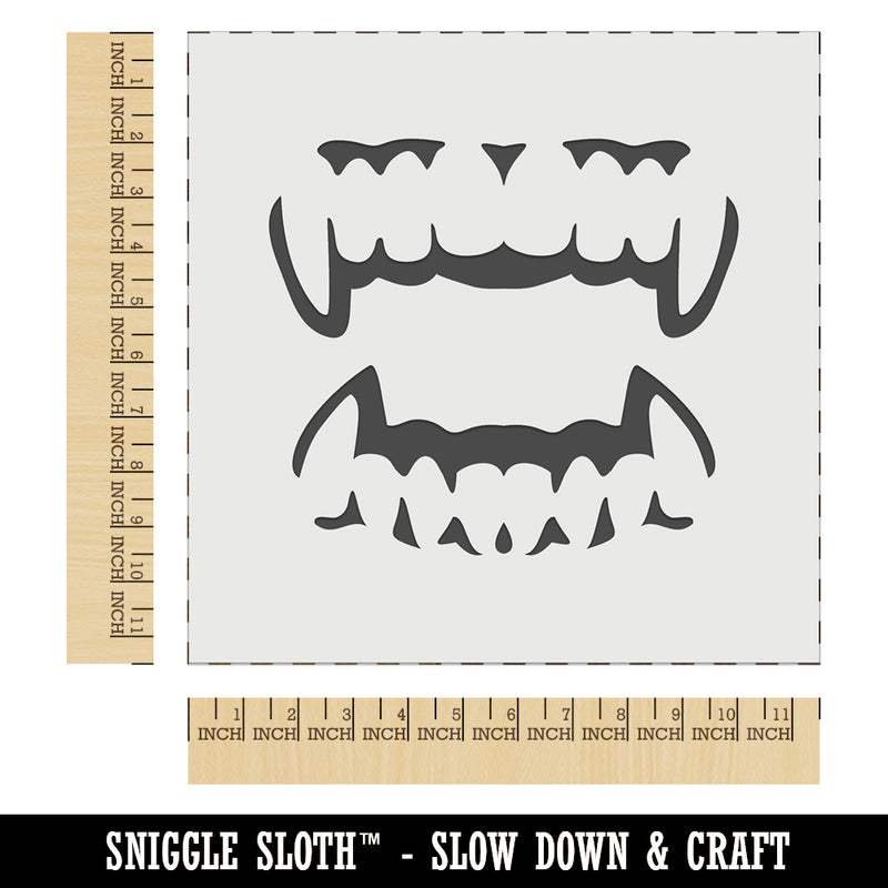 Vampire Teeth Fangs Jaws Mouth Halloween Wall Cookie DIY Craft Reusable Stencil