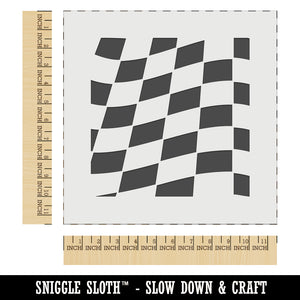 Waving Racing Checkered Flag Pattern Wall Cookie DIY Craft Reusable Stencil