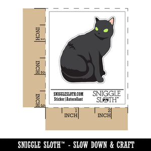 Cat Sitting Side Profile Solid Waterproof Vinyl Phone Tablet Laptop Water Bottle Sticker Set - 5 Pack
