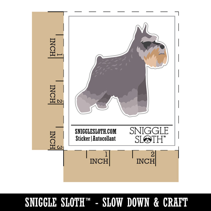 Miniature Schnauzer Dog Solid Waterproof Vinyl Phone Tablet Laptop Water Bottle Sticker Set - 5 Pack