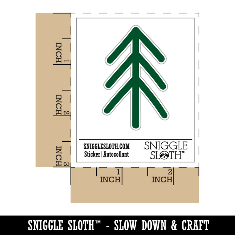 Simple Pine Tree Waterproof Vinyl Phone Tablet Laptop Water Bottle Sticker Set - 5 Pack