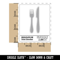 Fork Knife Utensils Eating Sketch Waterproof Vinyl Phone Tablet Laptop Water Bottle Sticker Set - 5 Pack