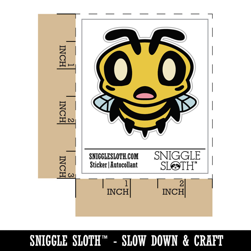 Cute Bee Shocked Waterproof Vinyl Phone Tablet Laptop Water Bottle Sticker Set - 5 Pack