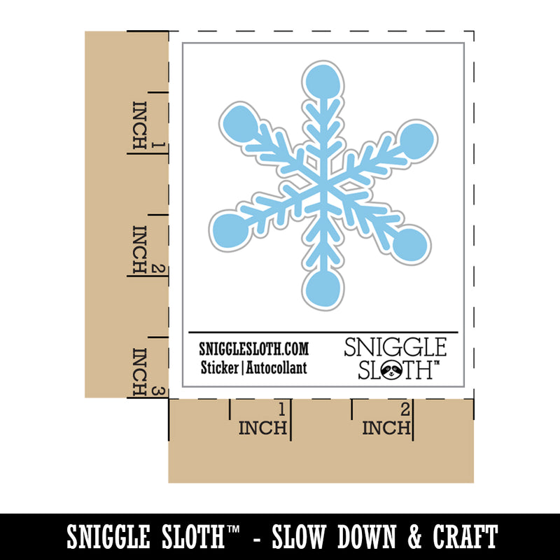 Snowflake Doodle Winter Waterproof Vinyl Phone Tablet Laptop Water Bottle Sticker Set - 5 Pack