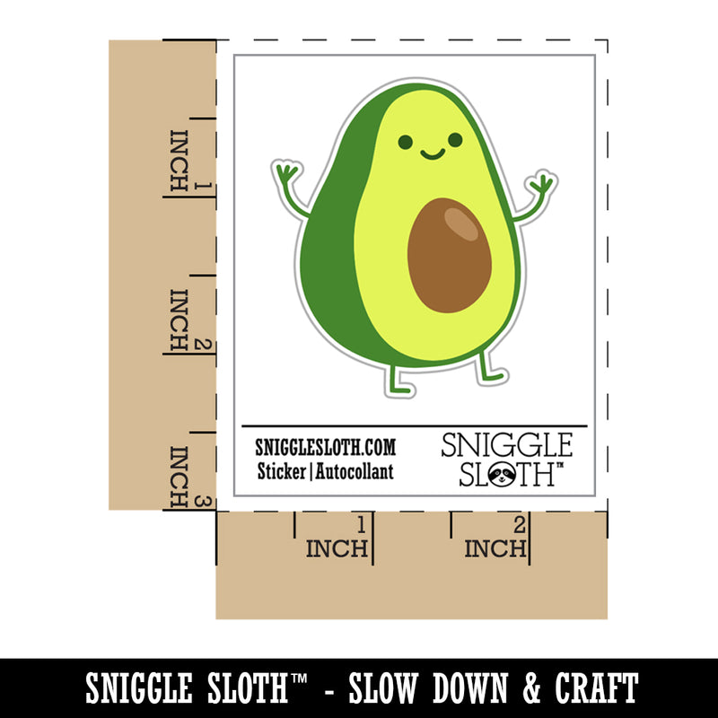 Friendly Avocado Buddy Waterproof Vinyl Phone Tablet Laptop Water Bottle Sticker Set - 5 Pack