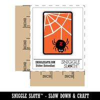 Black Widow Spider and Web Halloween Doodle Waterproof Vinyl Phone Tablet Laptop Water Bottle Sticker Set - 5 Pack