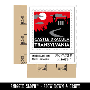 Castle Dracula Transylvania Destination Stamp Waterproof Vinyl Phone Tablet Laptop Water Bottle Sticker Set - 5 Pack