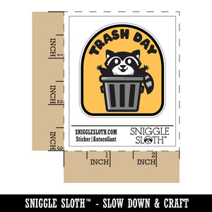 Trash Day Raccoon in Can Waterproof Vinyl Phone Tablet Laptop Water Bottle Sticker Set - 5 Pack