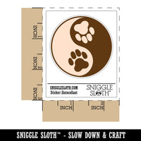 Paw Prints Yin Yang Cat Dog Waterproof Vinyl Phone Tablet Laptop Water Bottle Sticker Set - 5 Pack