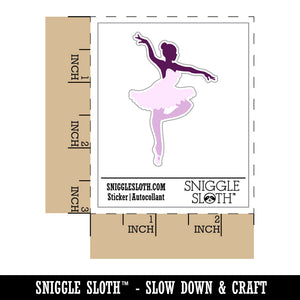 Ballerina Dancer in Tutu On Pointe Waterproof Vinyl Phone Tablet Laptop Water Bottle Sticker Set - 5 Pack