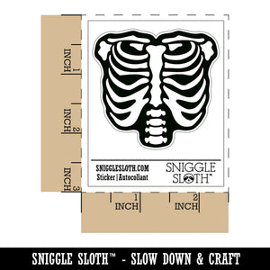 Human Ribcage Skeleton Bones Spooky Halloween Waterproof Vinyl Phone Tablet Laptop Water Bottle Sticker Set - 5 Pack