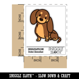 Dachshund Sitting Tilting Head Wiener Dog Waterproof Vinyl Phone Tablet Laptop Water Bottle Sticker Set - 5 Pack